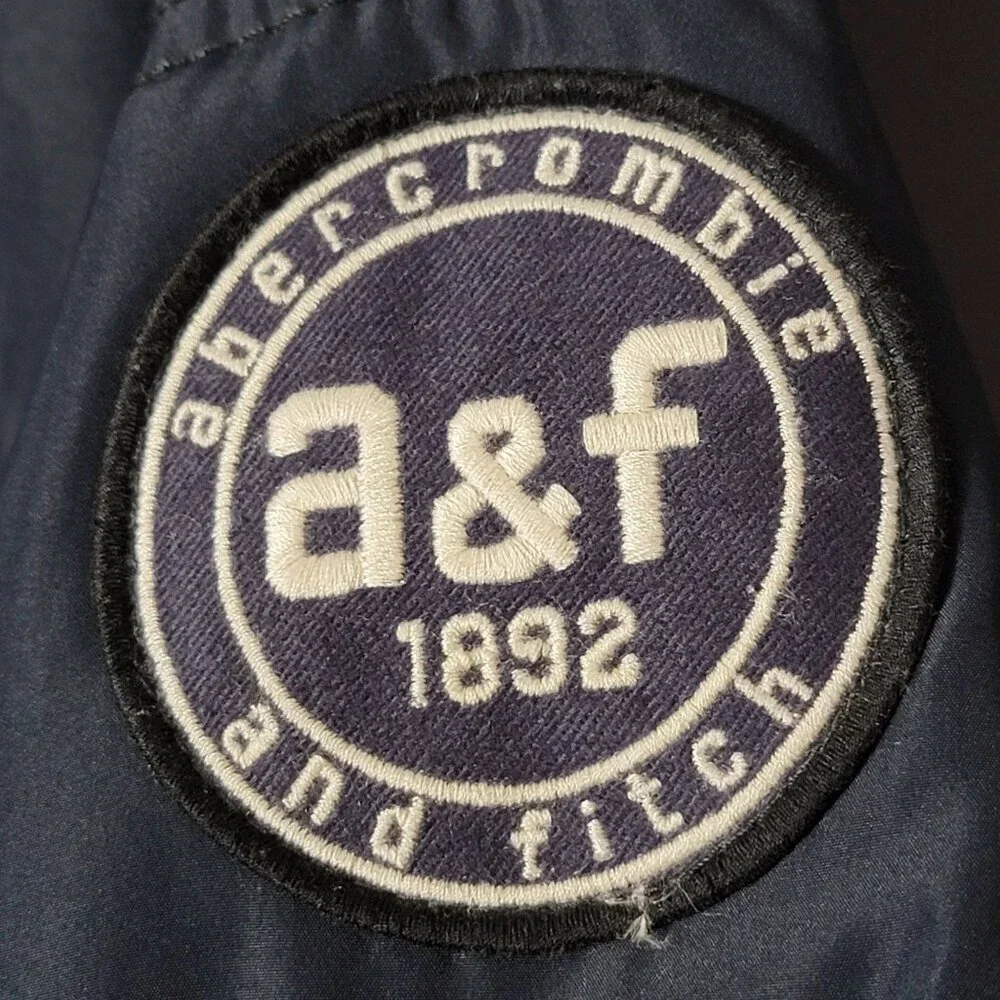 Abercrombie Kids Boys Blue Down Filled Puffer Jacket XL Preppy Winter